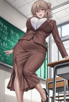 老师和两个女儿足下