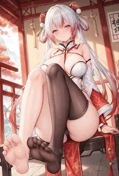 足交修真：遇到小穴不断流出精液的银发白丝萝莉